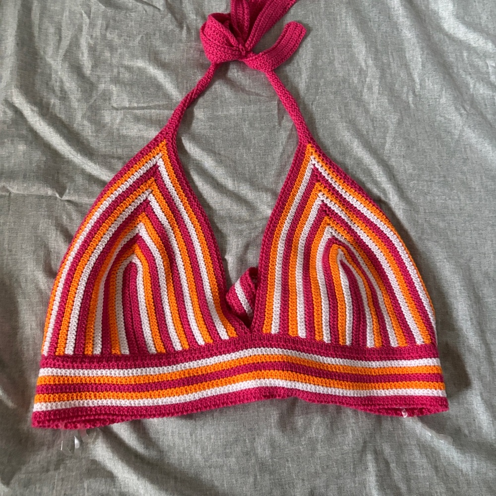 Windsor Multicolor Crochet Halter Top